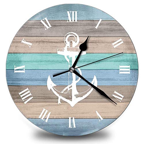 erolrail-Anchor-Navy-Coastal-Theme-Home-12-Inch-Silent-Vintage-Design-Wooden-Round-Wall-Clock-Arabic-Numerals-Design-Non-Ticking-Retro-Clocks-Home-Decor-Desk-Clock 51DeGQKfm2L