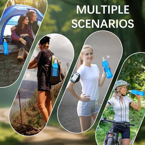 Euqvunn 2 Pcs Soft Water Bottle - BPA Free TPU 500ML Reusable Water Running Flask - Dust and Leak Proof for Hydration Bags, Running, Hiking, Camping, Cycling, Travel