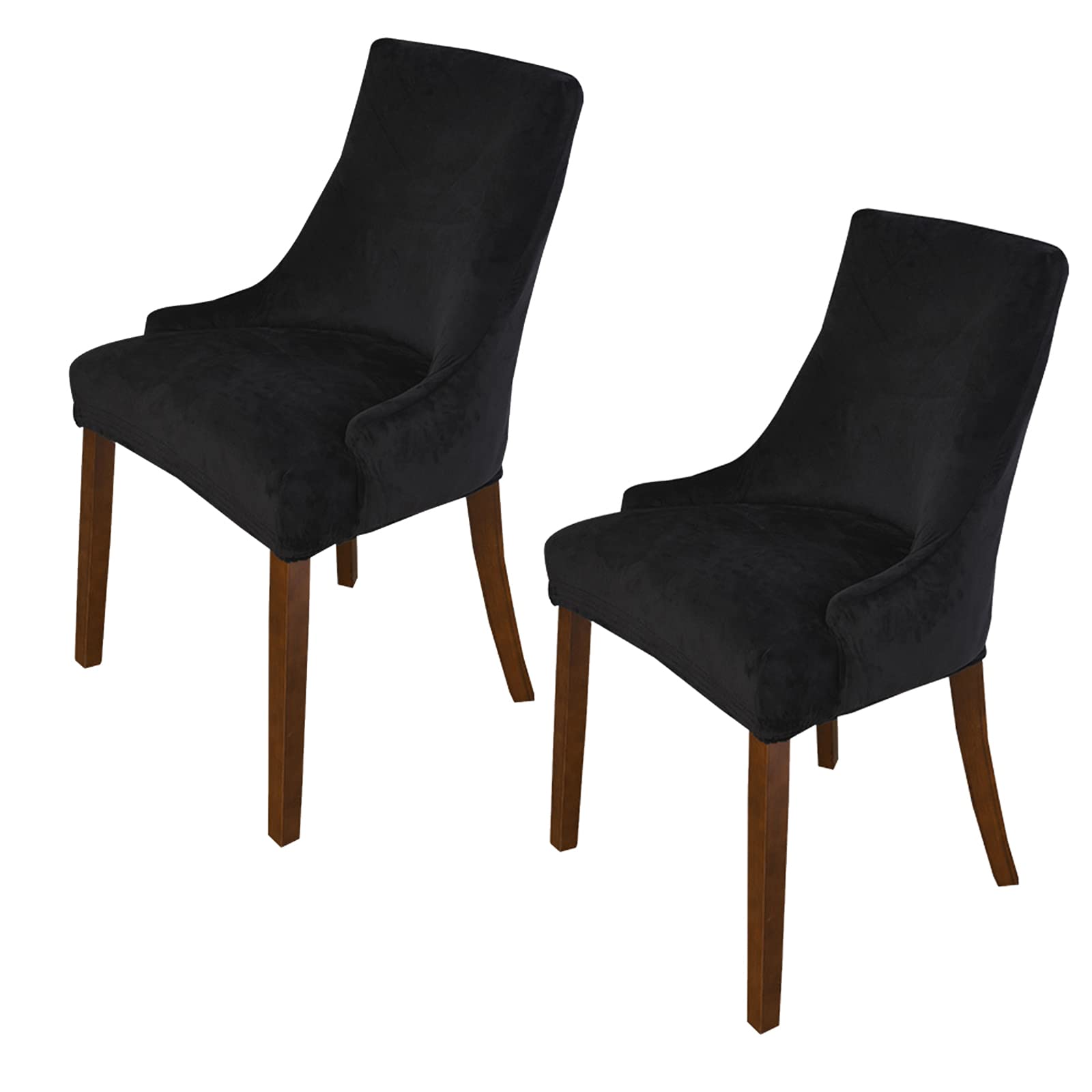 MINGPINHUIUS Velvet Wingback Chair Slipcover,Velvet Stretch Wingback Chair Cover,Sloping Arm Chair Protector Cover for Dining Room Banquet Home Decor Machine Washable Hand Washable