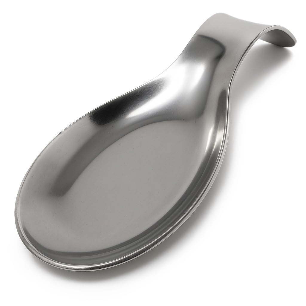 MGE - Kitchen Spoon Rest - Stainless Steel Kitchen Spoon Holder Kitchen Rest - Cooking Spoon Holder - Cooking Spoon Rest - Spoon Rest for Kitchen - Stainless Steel Spoon Rest for Kitchen - Silver