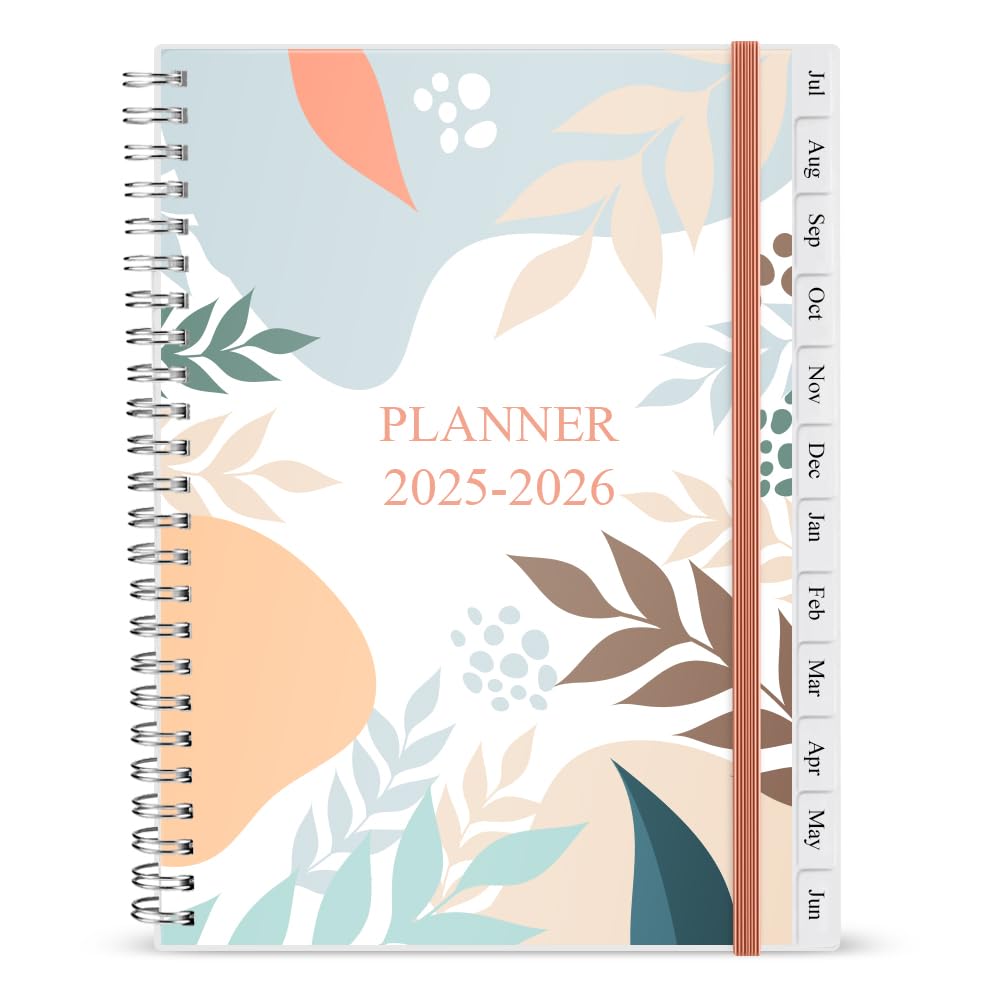 Photo 1 of 2025-2026 Planner - Weekly & Monthly Planner Runs Jul 2025 to Jun 2026, 6.25" x 8.25", 12 Monthly Tabs, 14 Notes Page, Plastic Pocket, Flexible Cover with Twin-Wire Binding, Planners 2025-2026