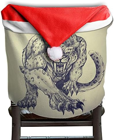 Sabre Wulf Roaring Aggression Teeth Face Christmas Chair Back Cover Dining Chair Slipcovers Party Decor For Xmas Decorations