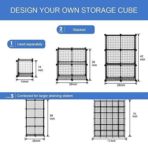 KOUSI DIY Wire Cube Storage, Modular Metal Shelf, Cubby Shelving