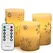 Vinkor Flameless Candles Flickering Candles Decorative Battery Flameless Candle Classic Real Wax Pillar with Dancing LED Flame & 10-Key Remote Control 2/4/6/8 Hours Timers (Snowflake)