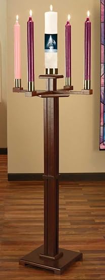 F A Dumont Free Standing Church Advent Wreath With Candles Amazon co 