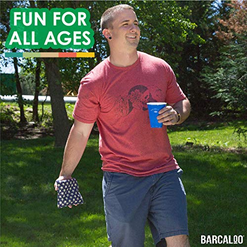 image for Barcaloo Weather Resistant Cornhole Bean Bags Set of 8 - Duck Cloth - 