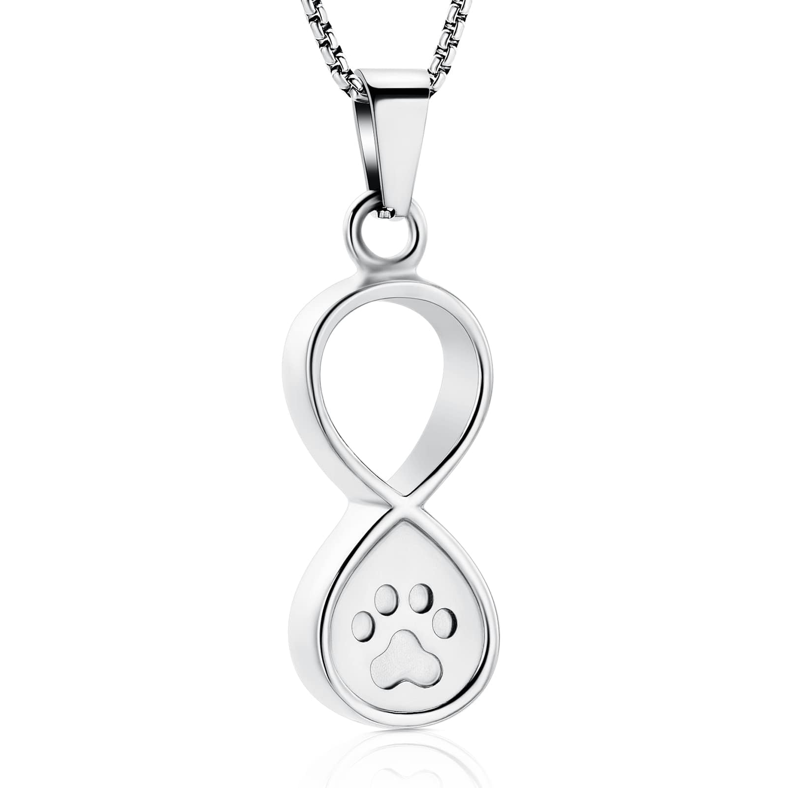 Infinity Love Pet Cremation Jewelry for Ashes of Dog/Cat Funeral Keepsake Urn Necklace Pendant Memorial Jewellery