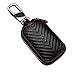 MoreFarther Leather Car Key Case Key Holder for Car Smart Key Chain Key Ring Coin Case Keychains for Car Keys Fasion Zipper Wallet Case for Auto Remote Key (Black S)