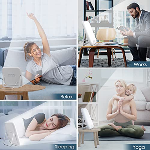 Guina Light Therapy Lamp, Ultra-Thin UV-Free 10000 Lux Therapy Light, Touch Control with Stepless Brightness Levels and 4 Timer Function, Memory Function, 90°Rotatable Stand for a Happy Life