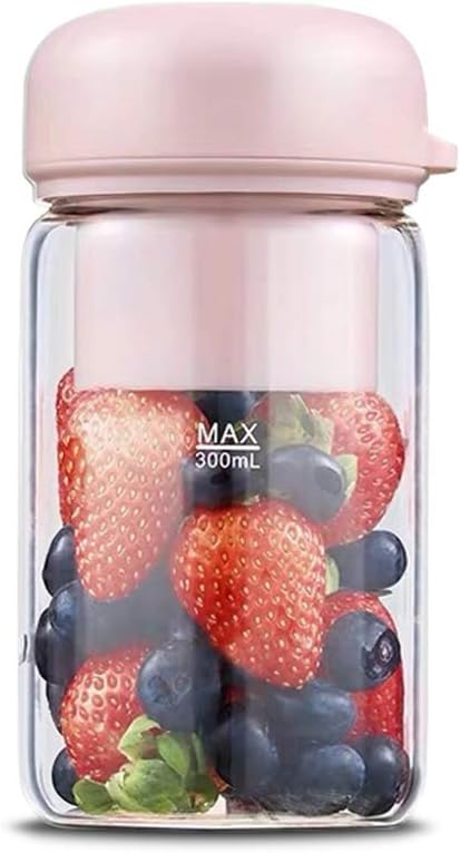 ZTCWS Portable Blender, Home Smoothie Blender - 4 Blades in 3D, Mini Travel Blender with USB Rechargeable,Household Fruit Mixer, USB Juicer Cup 450ml (FDA BPA Free),Pink