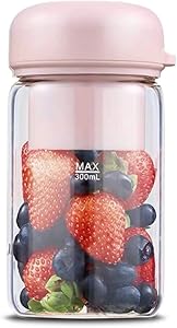 ZTCWS Portable Blender, Home Smoothie Blender - 4 Blades in 3D, Mini Travel Blender with USB Rechargeable,Household Fruit Mixer, USB Juicer Cup 450ml (FDA BPA Free),Pink