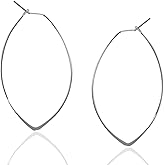 Marquise Threader Big Hoop Earrings for Women - Hypoallergenic and Safe for Sensitive Ears - Plated in 18k Gold or 925 Sterling Silver