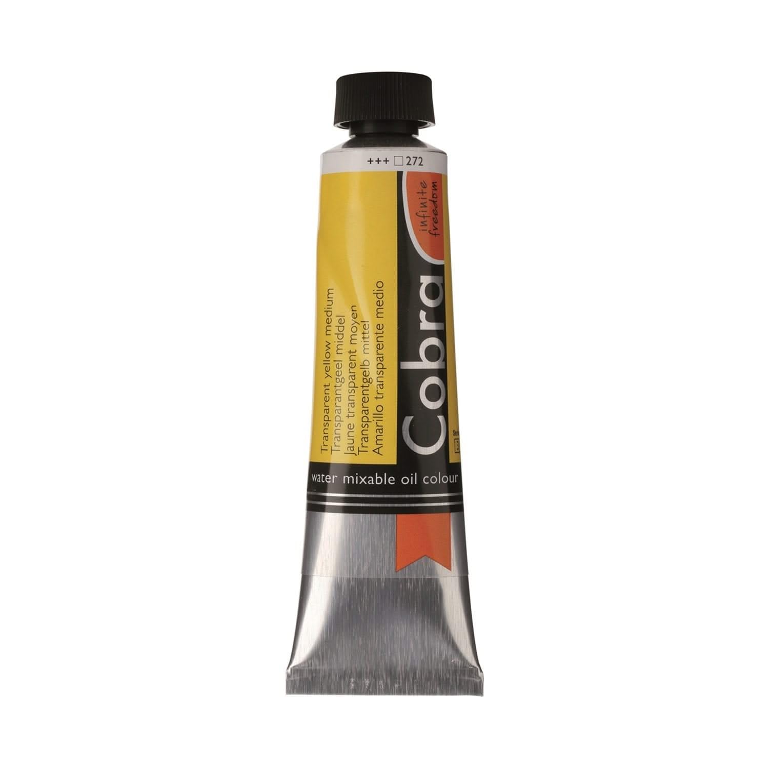 Cobra Artist Water-Mixable Oil Colour - Transparent Yellow Medium 272-40 ml - Artists' Quality - Solvent Free — image 1