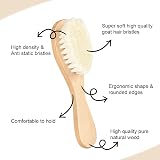Aolso Baby Hair Brush 3Pcs Wooden Handle Eco Friendly Scalp Care Gift view 4