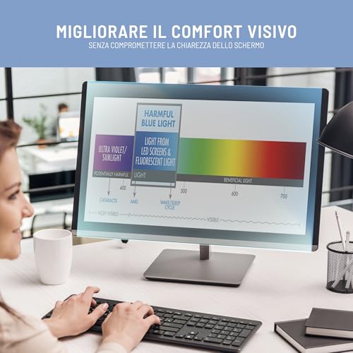 VistaProtect Premium Blue Light Filter for Computer Monitor and PC Screen, Removable (23" - 24")