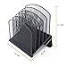 Inclined File Folder Desk Organizer by DESIGNA, 5 Section Office Desktop Document Sorter Stand Up Office Supplies File Organizer | Desk File Holder | Steel Mesh Construction Collection, Black