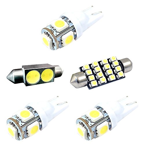 Interior LED Kit White Bulb HID Color for VW Jetta/Golf MK3 1993-1998 (Pack of 5)