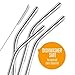 Smoothie Straws Stainless Steel - WIDE for Thick Drinks & Shakes | Reusable, Eco-friendly, Metal Drinking Straws | Dishwasher-safe | Pack of 4 | Free Cleaning Brush (Extra Wide and Angled)