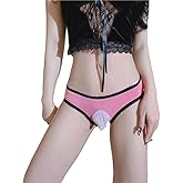 FASXIR Sexy Ice Silk Panties Low-waisted Bikini Thong Breathable Seamless Pouch Briefs Bow Underwear for Women Men