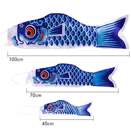 Niome Japanese Decorative Windsock Carp Flag KoiNobori Sailfish Garden Yard Hanging Decoration Red - Thumbnail 3