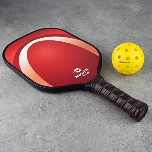 NewFit Blur Pickleball Paddle - USAPA Approved - Graphite Face & Polymer Core for a Quiet and Light Racket (Red Single)