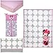 Disney Minnie Mouse Polka Dots 4 Piece Nursery Crib Bedding Set, Light Pink/White/Grey/Bright Raspberry