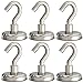 GREATMAG Magnetic Hooks, 80 lbs Heavy Duty Magnet Hooks, Super Powerful Neodymium Magnets for Hanging, 1.26 Inches Diameter, Pack of 6 primary