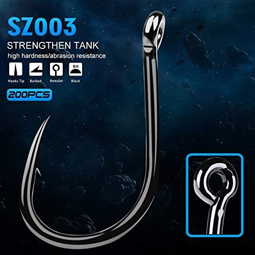 Convinced Fishing Hooks Black HIgh Carbon Steel Fishook 200pcs Ise Nigeria Hook Jig Hooks Fishing Gear for Men