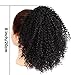 Kaneles Afro Black Kinky Curly Ponytail Extensions for Black Women Synthetic Puff Drawstring Hairpieces Wig Natural as Human Hair (Black-1b#)