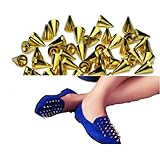 OOOUSE 9.5mm 100pcs Screwback Gold Cone Spikes Studs Leathercraft DIY Punk Spots Bullet