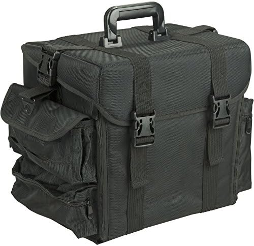 Hiker Fernando Soft Sided Makeup Case Professional Nail Travel Wheel Organizer, Black Canvas, 11 Pound