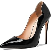 Voaboasy Womens Closed Pointed Toe High Heels Slip On Stiletto Pumps Dress Wedding Shoes 4-Inch