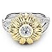WensLTD Clearance! 2-in-1 Womens Vintage White Diamond Silver Engagement Wedding Band Ring Set (#8, Gold Flower)