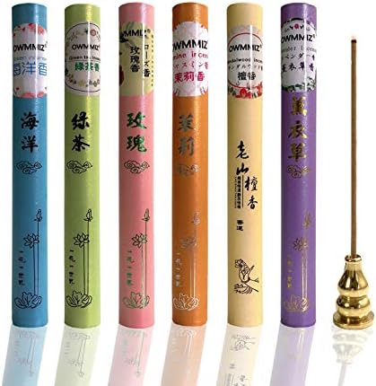 Premium Incense Sticks Gift Set 240 Stick, Variety Includes Lavender, Ocean, Sandalwood, Green Tea, Rose, Jasmine & 1 Gourd Holder (Incense Sticks)