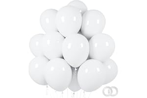 ASIYUHY White Balloons 100 Pack 12 Inch White Latex Party Balloons with 2 Rolls of Ribbon Helium Balloons for Wedding Birthday Party Baby Shower Engagement Anniversary Decorations