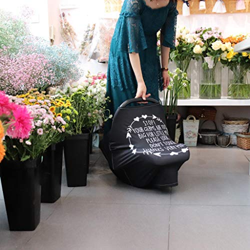 PLENTOP Nursing Cover Breastfeeding Stroller Covers Baby Car Seat Covers Carseat Canopy Black