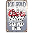 MeowPrint Ice Cold Cours Light Beer Served here Vintage Metal bar Signs Tin Sign 12 x 8In