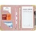 CoBak Server Book - Waitress Book Organizer with Zipper Pouch for Restaurant Waitstaff, 5 Large Pockets with Pen Holder,Pink Glitter.