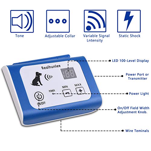 2019 Wireless Electric Dog Fence System Outdoor Invisible Wireless Dog Fence Containment System 550YD Remote Control with Rechargeable Waterproof Receiver Beep/Shock/Static Mode Dogs - Thumbnail 2