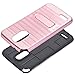 Voberry Hybrid Hard Soft Rubber Impact Armor Card Kickstand Case Cover For LG Stylo 3 Plus (Rose Gold)