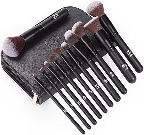 Professional Makeup Brushes Make Up Tools Set, 11pcs Bamboo Brushes Foundation Blending Blush Face Powder with Cosmetic Bag Pouch UOR