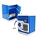 SZAT PRO Blue Electric Electronic Piggy Bank Kids Boys Money Safe Box Jar Coins Cashes Bills Password Key Code ATM Saver Toy