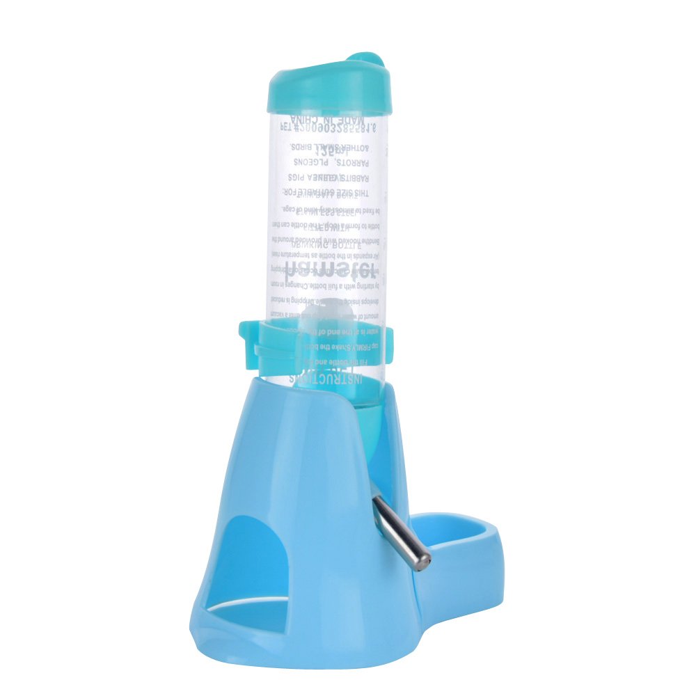 125ml Pet Drinking Bottle with Food Container Base Hut By Guardians for Hamsters Rats Ferrets Rabbits Small Animals Hanging Water Feeding Bottles Auto Dispenser