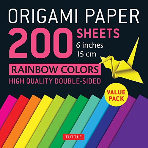 Origami Paper 200 sheets Rainbow Colors 6" (15 cm): Tuttle Origami Paper: High-Quality Origami Sheets Printed with 12 Different Colors: Instructions for 8 Projects Included