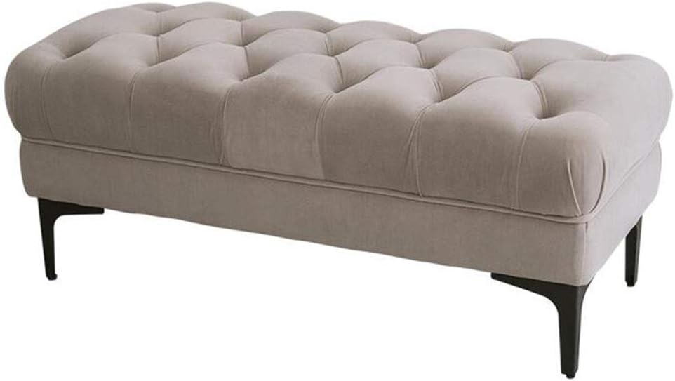 WDMYR Multifunctional Bench, Footstool Ottoman Modern Home Upholstered Shoe Bench Metal Frame Bed End Stool Living Room Bedroom Hallway 101 * 41 * 46cm