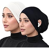 Hophor Hijab Undercaps Slouchy Beanies Cap Soft Hijab Caps Under Scarf for Women Muslim Jersey Inner Beain-Cap