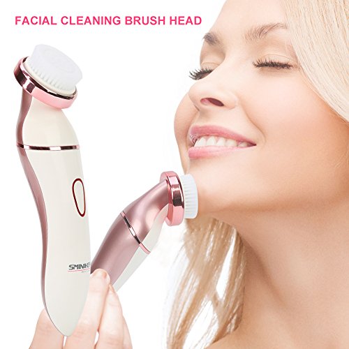 Sminiker Professional Womens Electric Razor 4 in 1 Ladies Electric Shaver Cordless Rechargeable Wet/ Dry Electric Razor for Women Waterproof Body Hair Bikini Trimmer + Manicure Set (White)