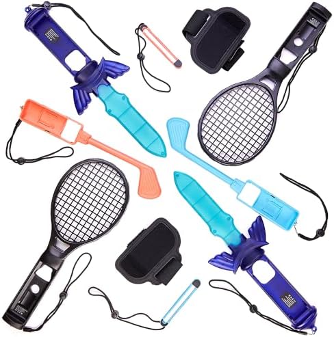 Offizielles Switch 2 Mega Sportpaket – 10-in-1 Joy-Con Zubehörset – Golfschläger, Tennisschläger, Schwerter, Hand- & Beinbänder