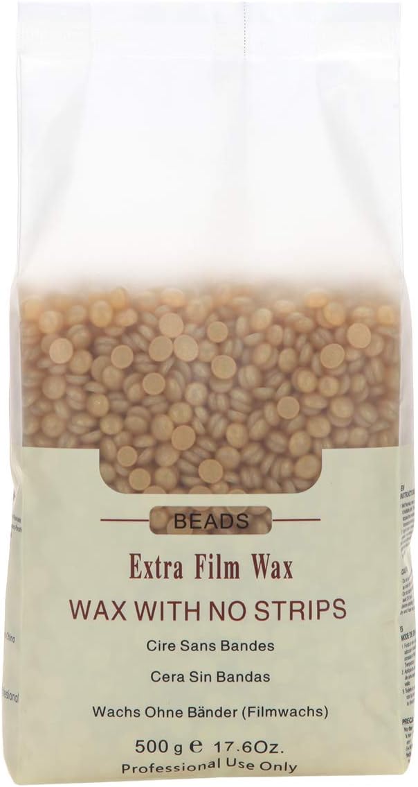 Bonjanvye Hard Wax Beans 500g Hair Removal Wax 17 oz Leg Wax Glitter Gold