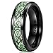 King Will Aurora 7mm Black Celtic Dragon Aurora Luminou Glow Mens Titanium Wedding Ring Band